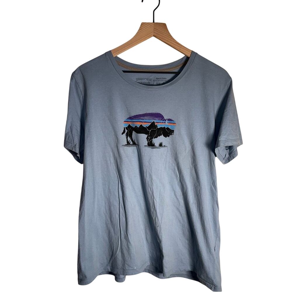 PATAGONIA outdoor gorpcore organic cotton buffalo print lightweight tshirt L